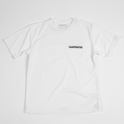 SHIMANO Big Logo Dry Short Sleeve T-shirts – White/Black